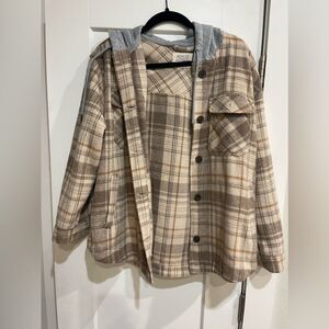 Ashley by 26 international outerwear hooded flannel jacket